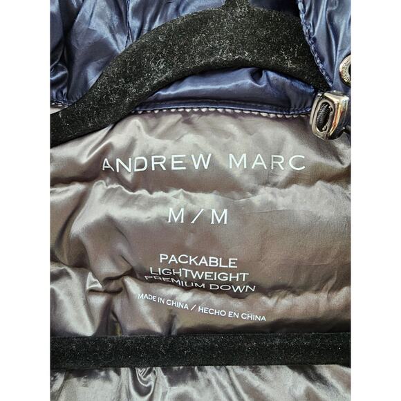 Andrew Marc Packable lightweight Premium Down Jacket blue Size Midium - Picture 5 of 8